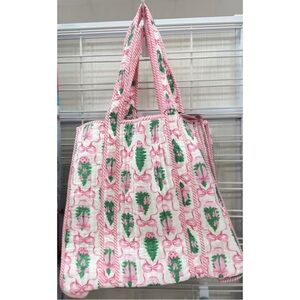 NEW Envogue Coquette Christmas Trees Tote Bag NWT